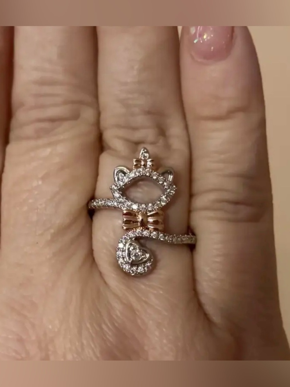 😸 Marie from Disney’s Aristocats Sterling Silver Cat Ring - Picture 5 of 16
